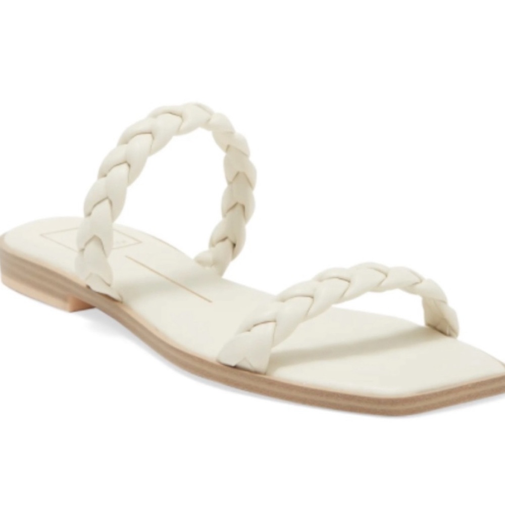 Dolce Vita White Braided Two Strap Sandals Flat Size 6